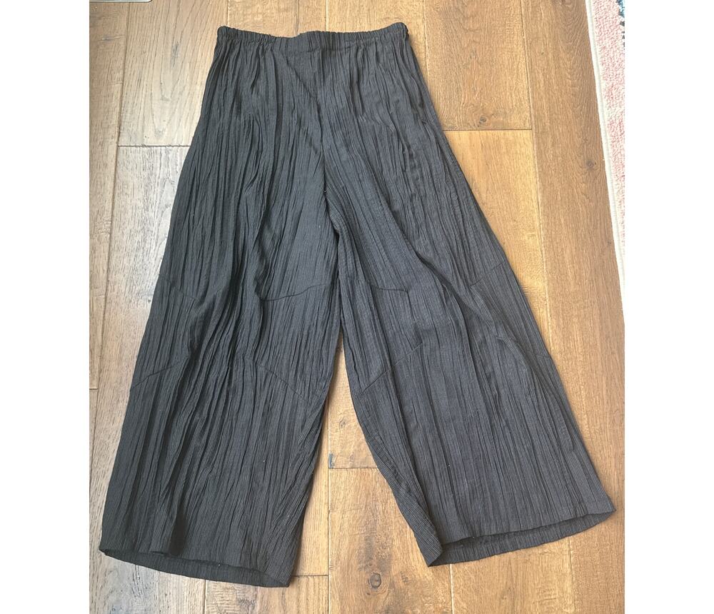Transparente VTG Pull On High Waisted Pleated Wide Leg Pants Black Women's M/L